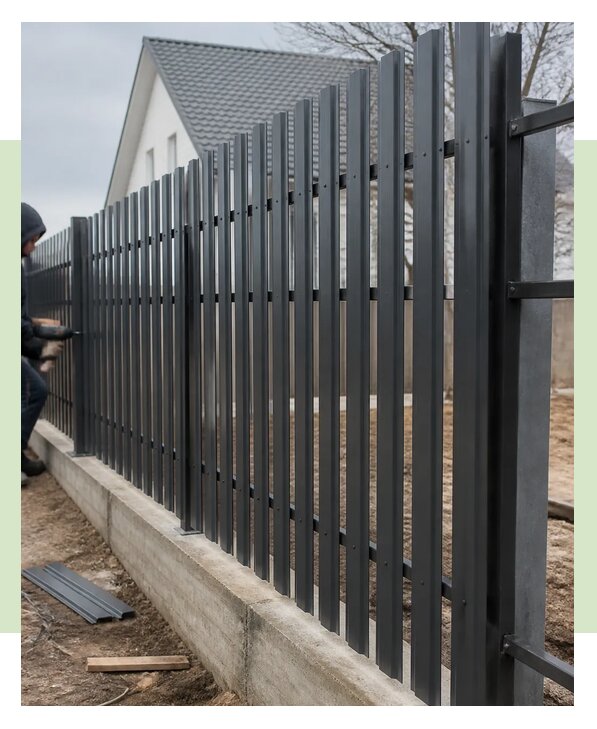 Металлический штакетник с установкой под ключ в Новошахтинске