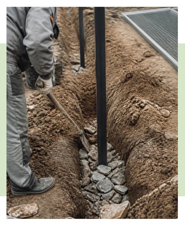 Бутование столбов для забора щебнем в Новошахтинске по цене от 937 р. | ЗаборЭксеперт-Нвш